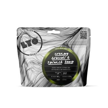 Creamy Broccoli and Spinach Soup with Mozzarella and Pumpkin Seeds