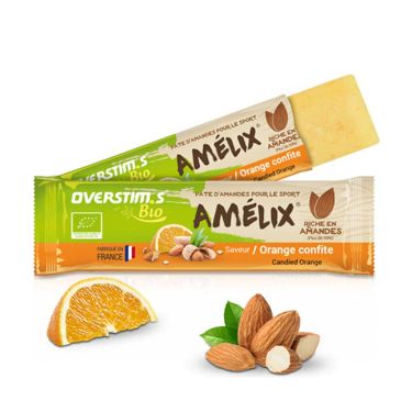 Organic energy bar Amélix Overstim.s - Almond paste and candied orange