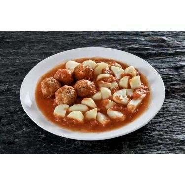 Meatballs in tomato sauce with potatoes