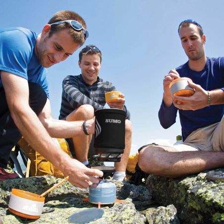 Jetboil Sumo: regulated gas stove and 1.8L cup for group