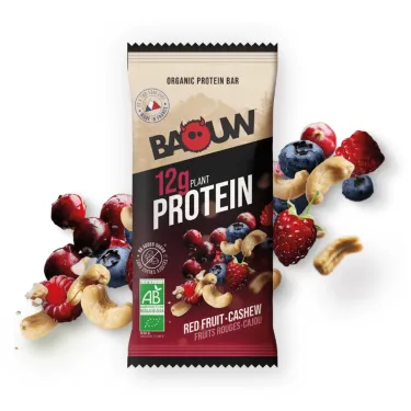 Baouw Organic Protein Bar - Red Berries and Cashew