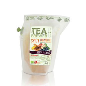 Organic turmeric, fruit-flavored herbal tea