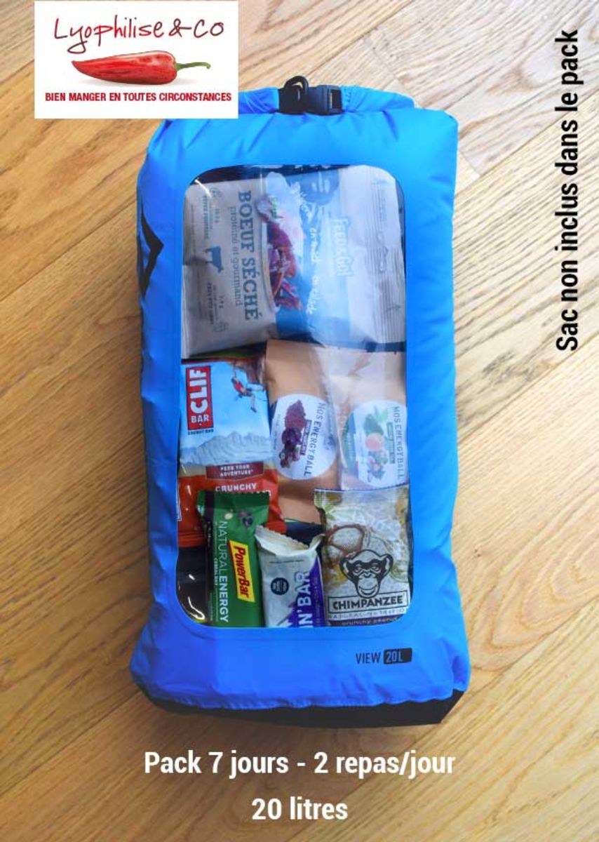 7-day Hiking pack - Freeze dried meals with snacks