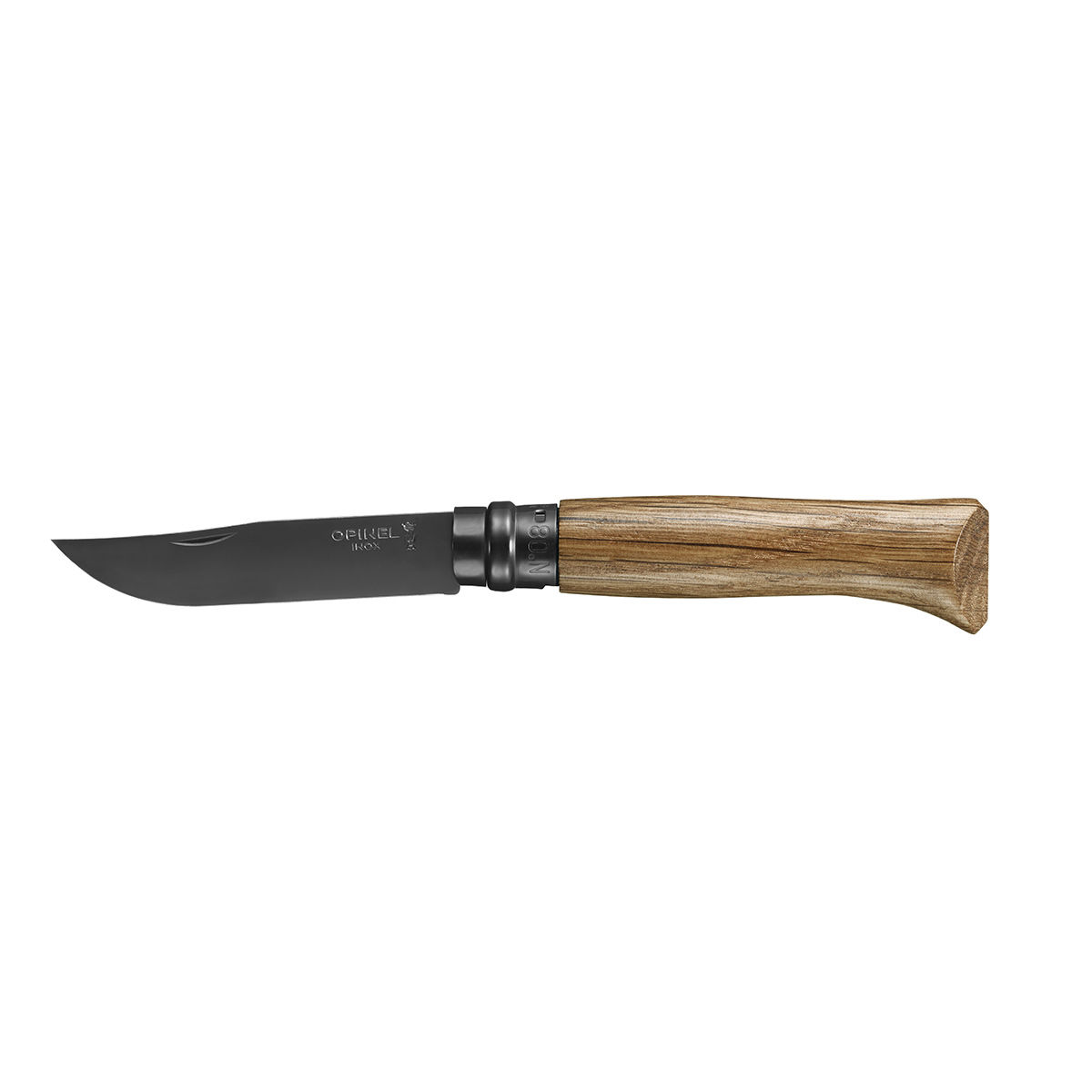 Opinel knife n°8 - Tradition 8,5 cm - Black stainless steel, oak