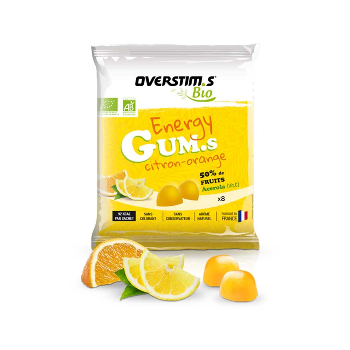Overstim.s organic energy gums - Lemon, orange