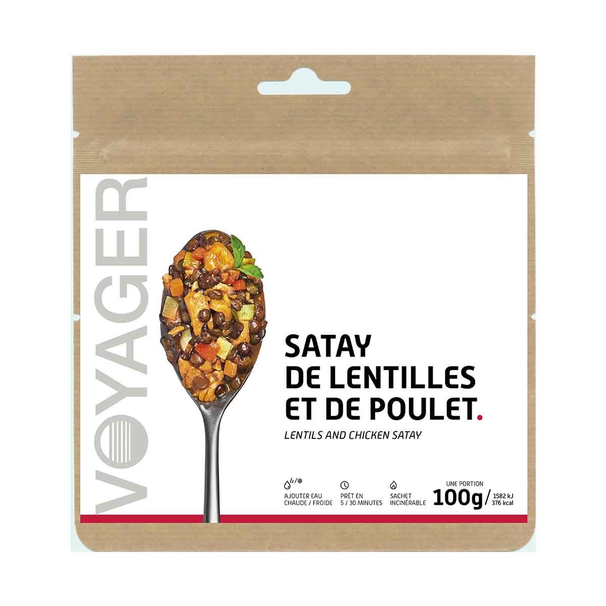 Lentils and chicken satay