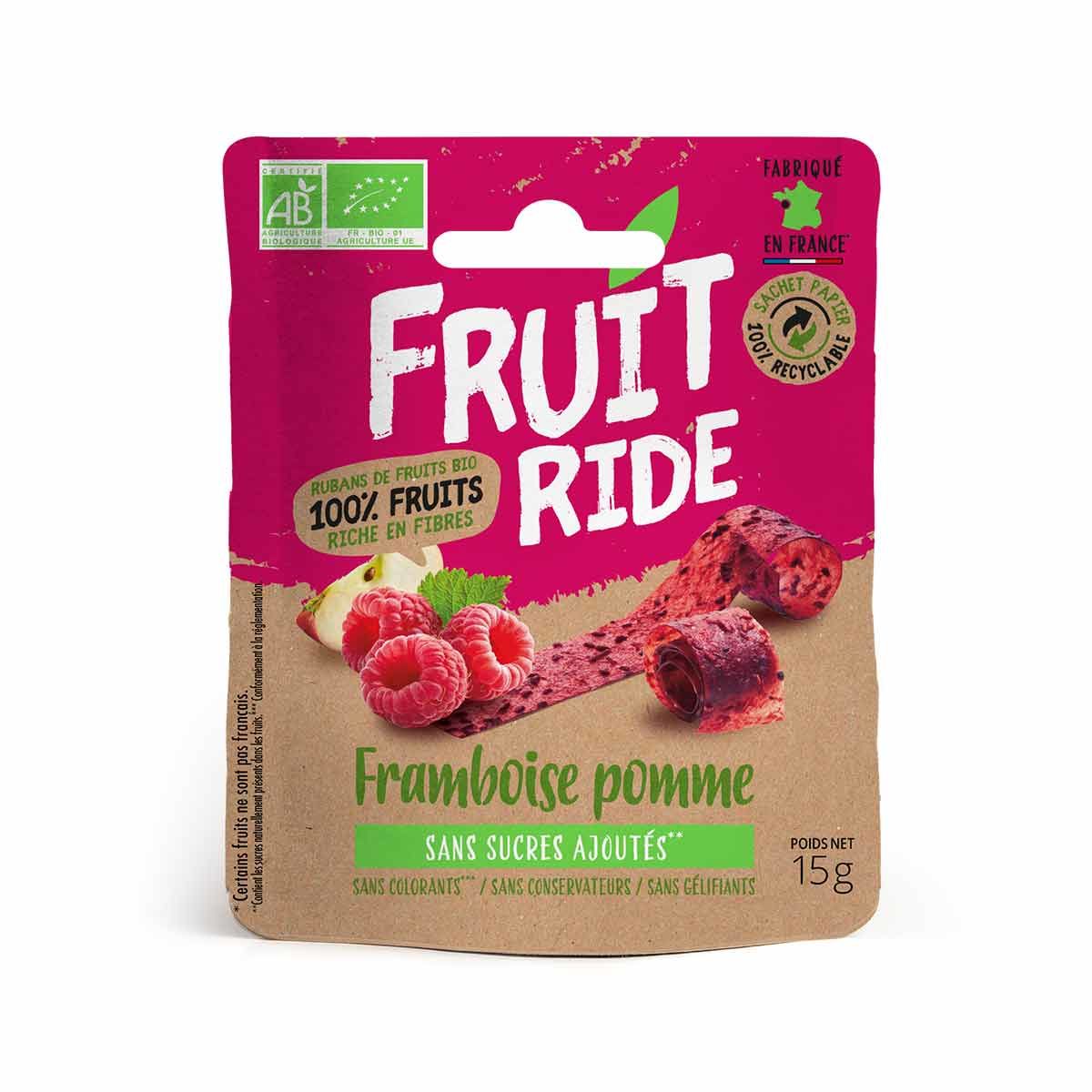 Fruit Ride organic fruit leather - Raspberry, apple