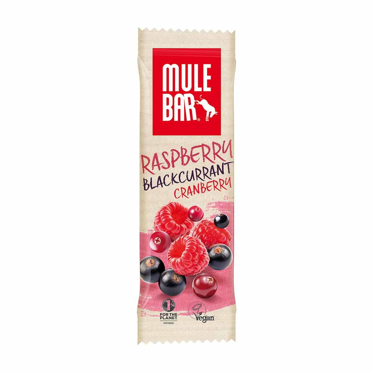 Mulebar energy bar - Raspberry, blackcurrant and cranberry