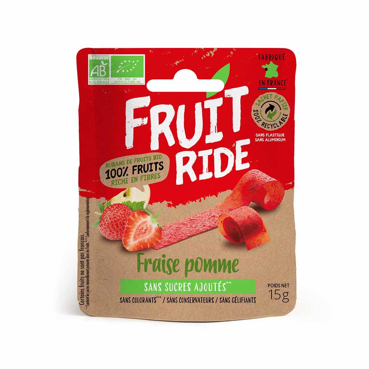 Fruit Ride organic fruit leather - Strawberry, apple