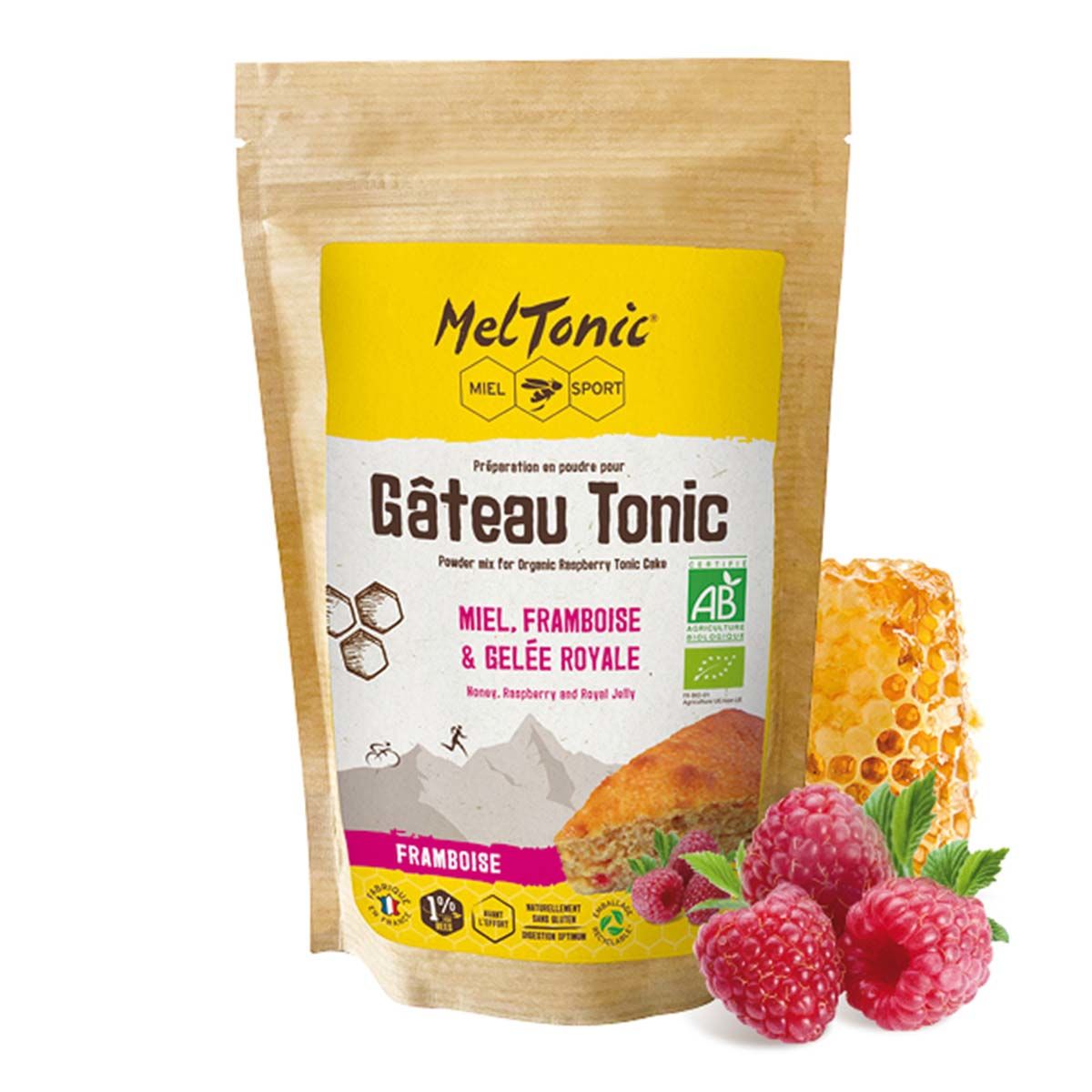 Meltonic organic energy cake - Raspberry and honey
