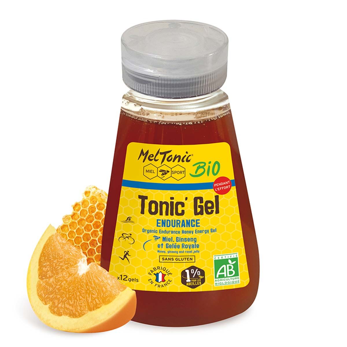 Eco-refill 12 organic gels - Meltonic Endurance - Honey and ginseng