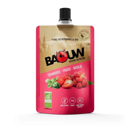 Baouw organic energy compote - Raspberry, Strawberry, Basil