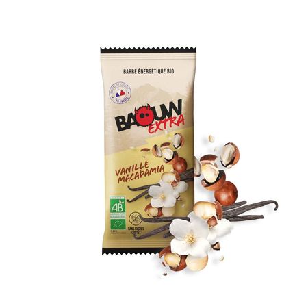Baouw Extra organic energy bar - Vanilla, Macadamia