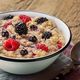 Rice porridge with coconut and wild berries