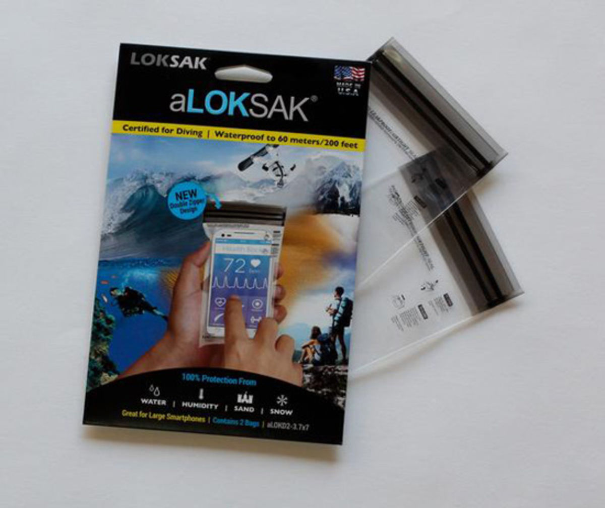 aLoksak smartphone waterproof storage bags x 2 - 8.5 x 15.9cm