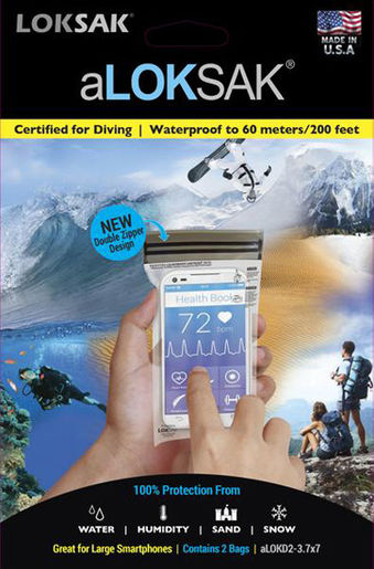 aLoksak smartphone waterproof storage bags x 2 - 8.5 x 15.9cm
